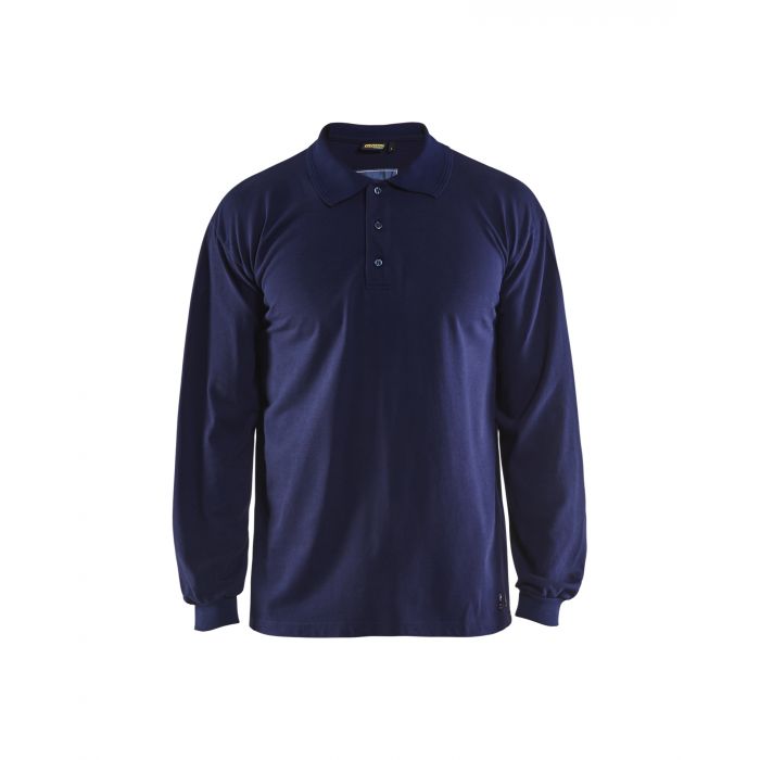 3374 Vlamvertragende polo piqué lange mouw